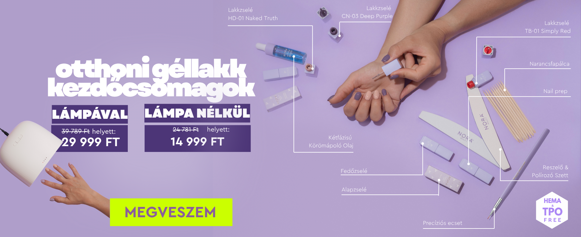 Nora Beauty otthoni géllak kezdő csomag